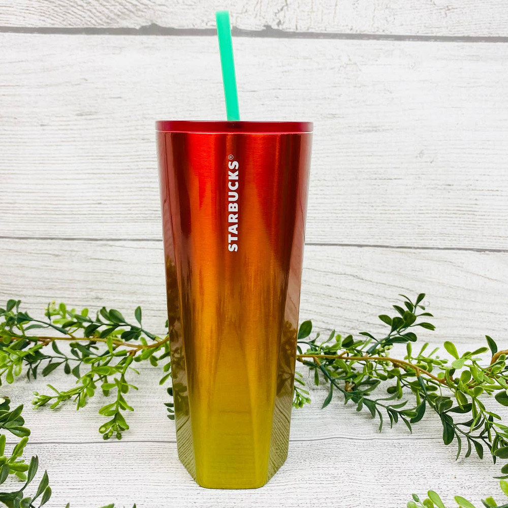 NEW STARBUCKS 2022 Ombre 24 ounce Tumbler with Straw